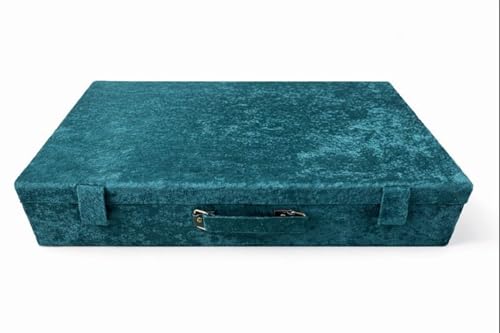 Image of Bangle Box for Women 6 Rod | Bridal Chura Organizer Box with Detachable Rods | Velvet Jewellery Storage Box with Magnetic Lock & Handle | Bangles Holder Case for Jewellery Storage (Green)