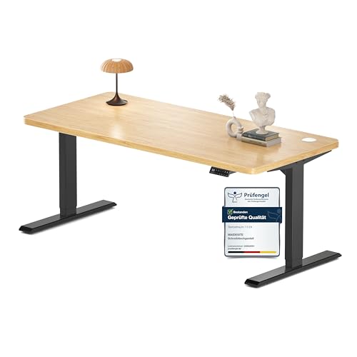 MAIDeSITe Höhenverstellbarer Schreibtisch (160x80cm), Höhenverstellbar Stehtisch Elektrisch, Energieeffizient‌ Flüsterleiser Dualmotor Traglast 160kg Mit Kollisionsschutz Funktion - S2 Pro 1