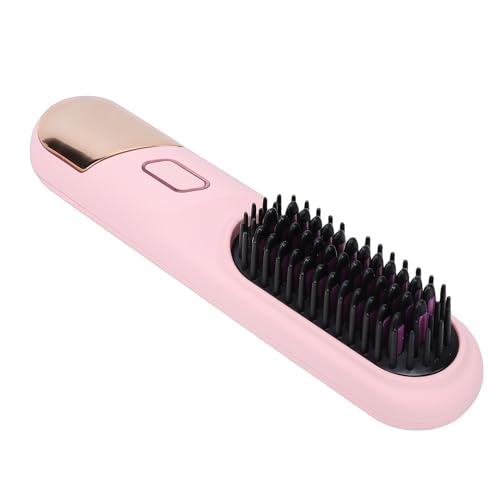 Cepillo alisador de pelo portátil inalámbrico rosa miniatura 3