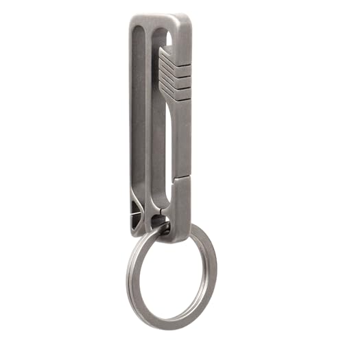 Titanium Belt Loop Key Holder Heavy Duty Quick Release Tactical Keychain Clip with Key Ring for Men and Women