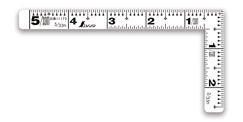 シンワ測定 曲尺平ぴた ホワイト 5寸 表裏同目 11173