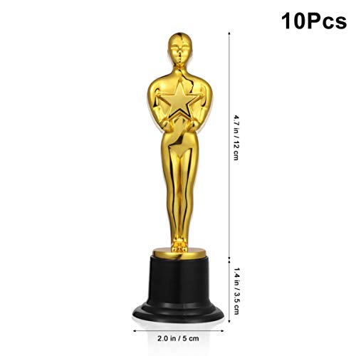 NUOBESTY Troféu de recompensa de plástico de troféu de prêmio dourado para esportes e cerimônias de