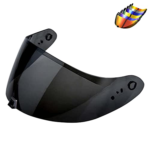 Logto Replacement Motorcycle Helmet Visor Shield for R420 Visor Wearproof Windproof Sun Protection Helmet Accessories (Dark Smoke)
