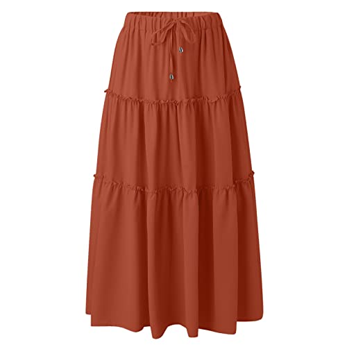 Jupe longue bohème à taille haute d'une fluidité et finition remarquables - 2