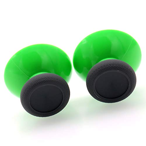 Image of Deal4GO 2-Pack OEM Thumbsticks Concave Analog Replacement for Xbox one Controller Rubber Joysticks (Green & Grey)