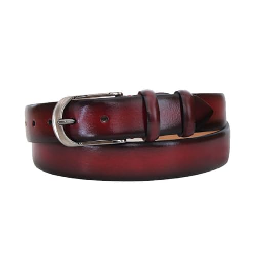 Robert Charles. Ceinture classiques, Cuir. Bordeaux - Uni - FABRIQUE EN ITALIE. M : 84-92cm