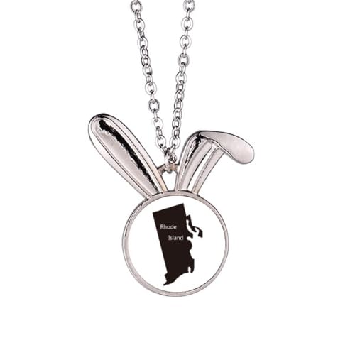 Collier carte États-Unis en acier inoxydable argenté avec pendentif unisexe pour voyageur