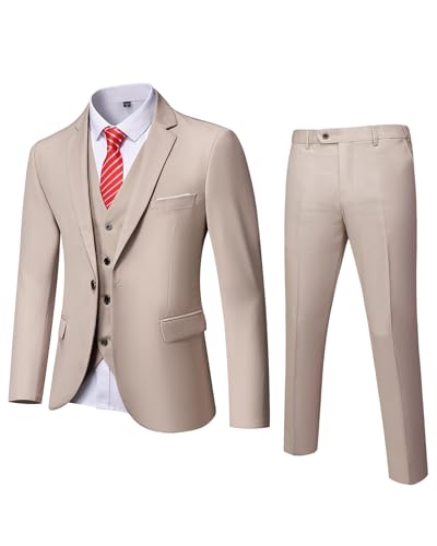 Herren Smoking Anzug 3-teilig Slim Fit - Sakko Weste Hose Set Für Festliche Anlässe