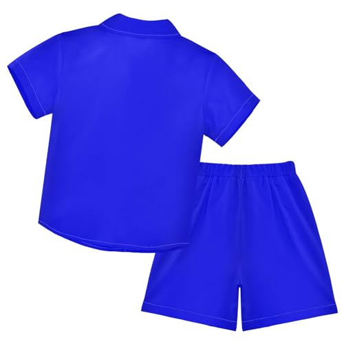 Image of 3T Toddler Boy Shorts Set Black Hawaiian Button Down Shirts Summer Outfits for Little Boy