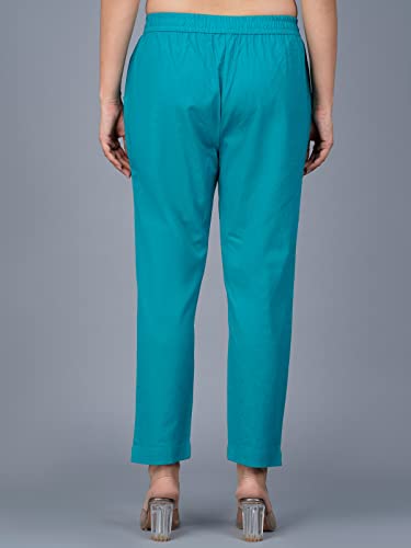 Image of Regular Fit Fully Elastic Waist Ankle Length Premium Cotton Casual Trouser Pant (Combo Pack of 2)