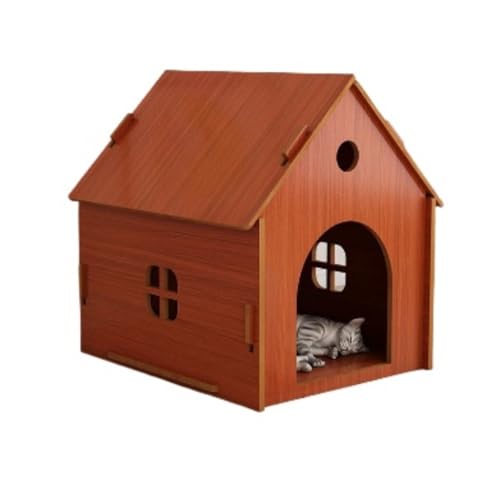 ULOVEJOY犬小屋室内猫舎犬舎ペットハウス犬室内木目調サイズ屋外猫小屋窓付き組立簡単工具不要犬小屋猫小屋木製ゲージ小型犬おしゃれかわいい (S,C)