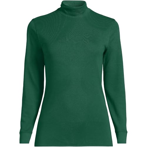 Image of Lands' End Women's Cotton Mock Turtleneck