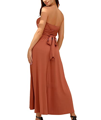 Image of Sexyshine Women's Backless Gown Dress Convertible Multi-Way Wrap Halter Cocktail Dress Bandage Bridesmaid Long Dresses