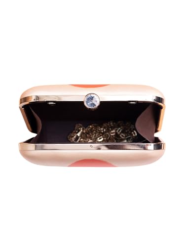 Image of Artklim Printed Box Clutch for Girls - Cross Body Purse with Detachable Golden Chain Strap