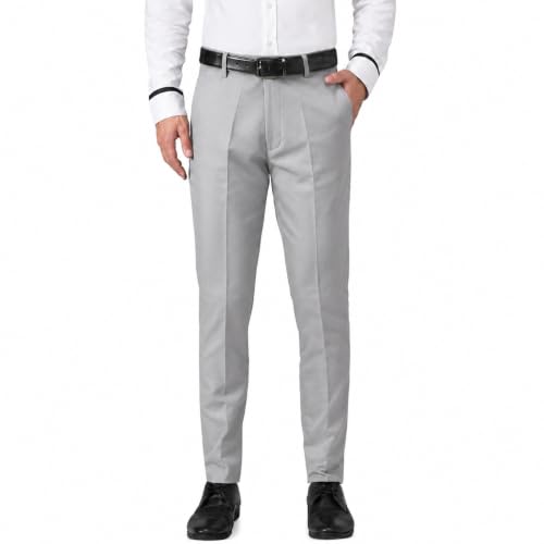 Image of Men's Slim Fit Formal Trousers | Office & Business Wear | Men's Solid Formal Pants (256)