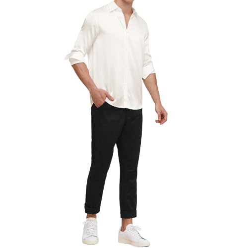 Image of Men's Luxury Satin Shirt Slim Fit|Men's Slim Fit Satin Shirt - Shiny, Soft|Men's Satin Shirt - Luxury Silky Nightclub & Event Wear|Silk Satin Shirt for Men - Lightweight, Shiny, and Comfortable