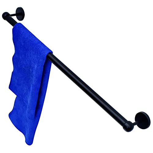 Toallero de pared de acero inoxidable 304, hamaca colgante independiente, color negro, 100 cm (140 cm) de largo, para baño, solución de soporte para toallas