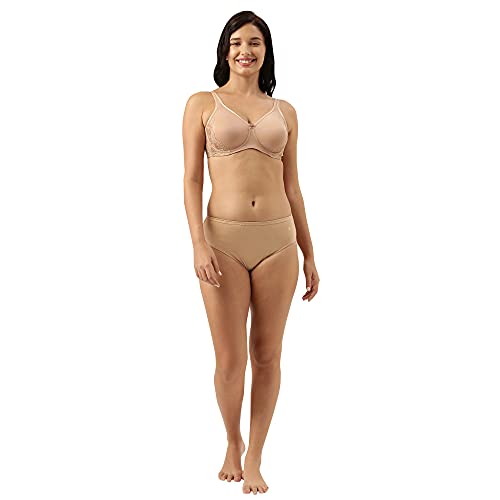 Image of Enamor No-Spill, Side Panel Shaping Women's Cotton Everyday Fashion Minimizer Bra - Lace Trimmer, Wired, Non-Padded, Full-Coverage - F053