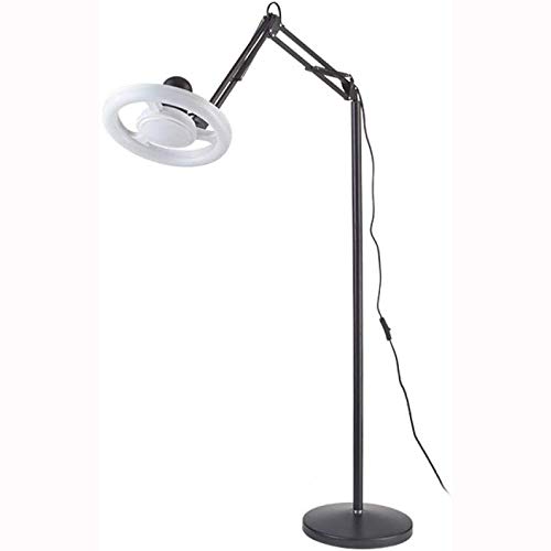 Preisvergleich Produktbild MEIMEIDA LED Großer Kopf Stehlampe, Beauty-Lampe, Augenschutzlampe, Fachmann Maniküre Wimper Tätowieren Schattenlos Falten Stehlampe Dental Lesen Wohnzimmer Studie Stehleuchte Black-20W