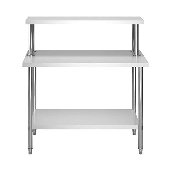 vidaXL Küche Arbeitstisch mit Aufsatzboard Gastronomie Aufsatzbord Regal Edelstahlaufsatz Gastro Edelstahltisch… – Bild 4