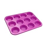 CONTENU : 1 moule à muffin rose fuchsia pour 12 gâteaux