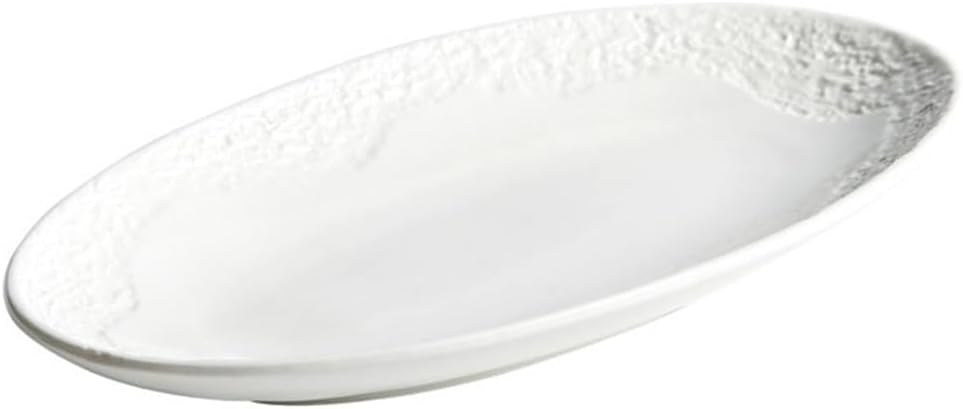 Steam Fish Plate High Temperature Resistant 12 Inch Ceramic Household Oval Deep