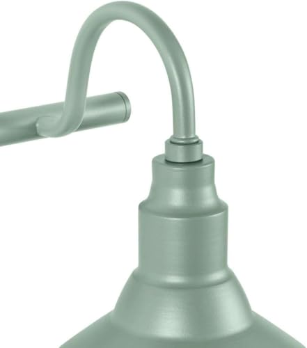 Image of Teal 4-Light Bathroom Vanity Light, Rustic Farmhouse Schoolhouse Design, Metal Bell Shades, Damp Rated, Dimmable E26 Fixture for Vanities, Hallways & Mirrors