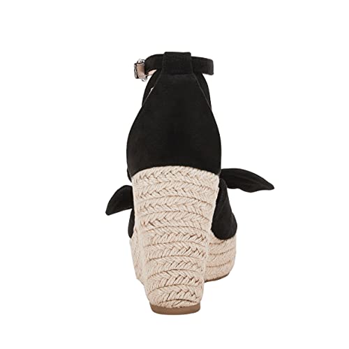 Rilista Womens Wedge Sandals Cute Bowknot Open Toe Buckle Ankle Strap Espadrille Platform Sandals #TOP2