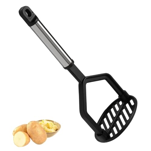 Potato Masher Food Crusher for Potatoes Vegetables & Fruits Ergonomic Handle with Anti-Slip Grip Manual Masher Tool for Smooth Purees Mashing