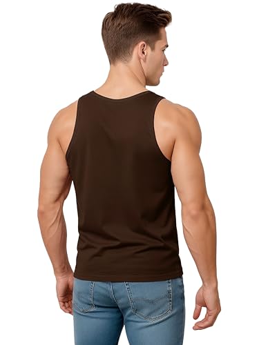 Image of COSCO HUEMAN Men's 100% Cotton Sleeveless Round Neck Regular Fit Multi Colour Vest | Baniyan for Men | Vest for Men Combo Pack of 4