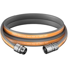 Giraffe Tools 5FT Garden Hose, 5/8" Lightweight Lay Flat Water Hose, No-Kink, Flexible Gardening Hose with Male to Female Aluminum Fitting, Customizable-Length Hose Pipe for Yard