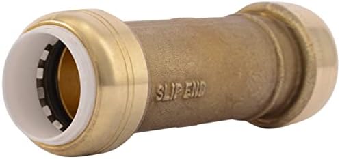 SharkBite 3/4 Inch PVC Slip Coupling, Push to Connect Brass Plumbing Fitting, PEX Pipe, Copper, CPVC, PE-RT, HDPE, UIP3016A