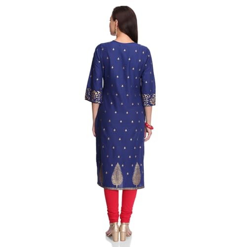 Image of Rangriti Blue Straight Kurta for Women