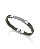  VICEROY FASHION Pulsera Caballero. Piel Verde. Placa Malla.