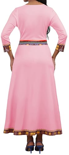 Image of VisiChenup African Print Dress for Women Casual Midi Dress