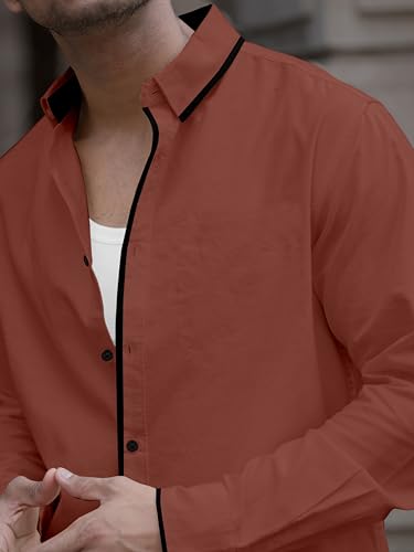 Image of Shirt for Men Casual Shirt,Solid Cotton,Plain Full Sleeve, Regular Fit,Everyday Fashion Wear