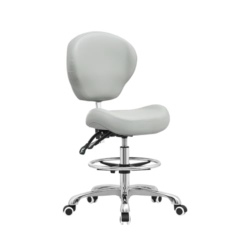 Kaleurrier Adjustable Stools Drafting Chair with Backrest & Foot Rest