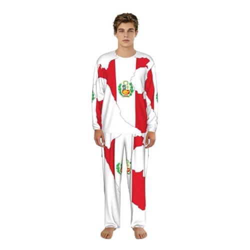 Pyjama homme manches longues pour nuits fraîches ensemble détente Pérou S-3XL