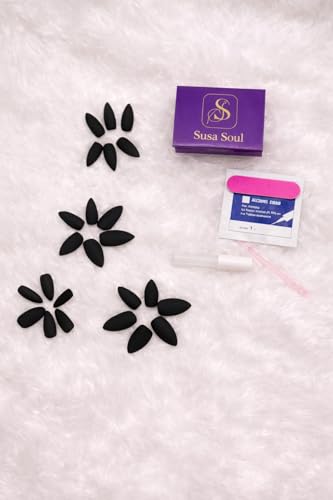 Image of Press On Nails for Women Fake Nails 24 Pcs Nail Extension kit Stick On Nails with Glue and Manicure Kit|Urban Cloud Polished Gloss Press On Nails | ABS Material UV Protected (Black - Long Stiletto)