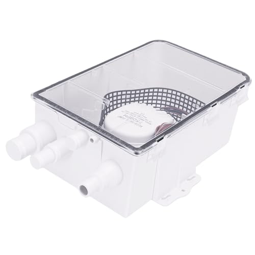 Kikumi Bomba de Sumidero de Ducha 750GPH, Bomba de Agua Eléctrica de Arranque Automático con Diseño de Entrada Múltiple para Cabina de Barco, con Fácil Instalación para Drenaje Marino