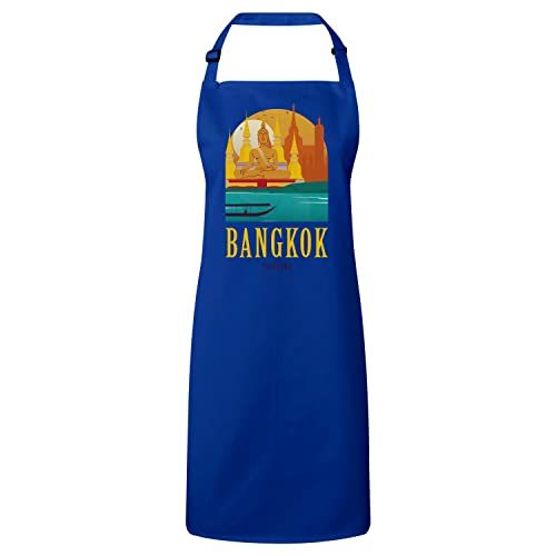 Tablier cuisine bleu premium illustration temple haut de gamme