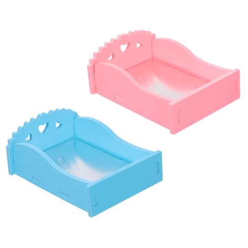 PLAFOPE �n���X�^�[�p��p�{�[�h�x�b�h PVC�f�ނ������ȒP �����^�ѕ֗� �������̋x�e�⒋�Q�ɍœK�ȉėp�y�b�g�x�b�h �����_���J���[ 2�Z�b�g