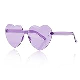 Design chic et pratique : le design transparent en forme de cœur sans bord ajoute une touche tendance et ludique à votre look. Ces lunettes de soleil disposent d'une protection UV 400 pour protéger vos yeux des rayons nocifs du soleil, bloquer l'éblouissement et fournir une protection optimale pour les activités de plein air, la conduite ou les festivals.