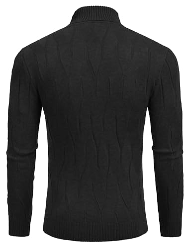 COOFANDY Men's Slim Fit Turtleneck Sweater Long Sleeve Casual Knitted Pullover Sweaters3