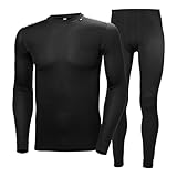 helly hansen hh comfort dry, set maglia e collant termici uomo, nero, m