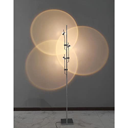 Nordic Moderne LED Eckstehlampe für Wohnzimmerdekoration Stehleuchten Sofa Projektion Stehlampe Sonnenuntergang Lampe Designer,3 Köpfe-Kaltes Weiß Cover