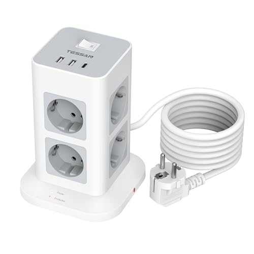 TESSAN Regleta Enchufes Multiple Proteccion Sobretensioncon 1 USB C