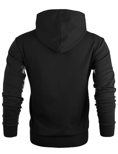 Ohoo Men's Slim Fit Twin Track Quarter Zip Pullover Hooded Sweatshirt Lightweight Long Sleeve Hoodie2
