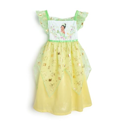 Disney Girls' Princess Fantasy Gown Nightgown, LOVE PRINCESS TIANA, 8
