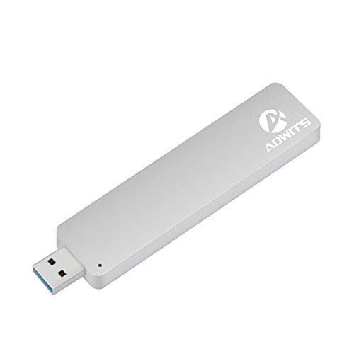 ADWITS USB 3.0 UASP a SATA NGFF M.2 2230/2242/2260/2280 SATA Key B o B & M SSD SuperSpeed Adaptador, carcasa externa sin cable para Samsung Western Digital Crucial unidad de estado sólido y más, Plata
